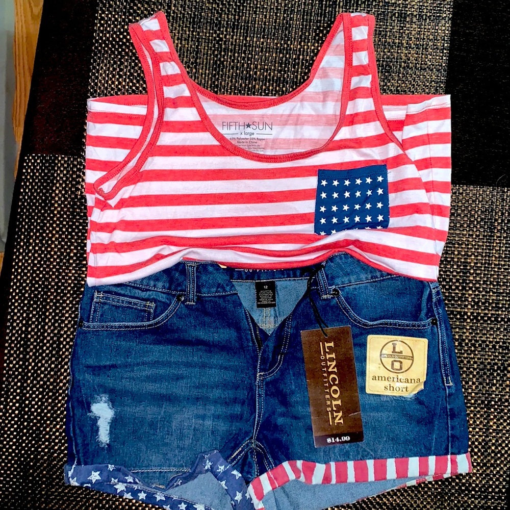 Patriotic shorts and tank
